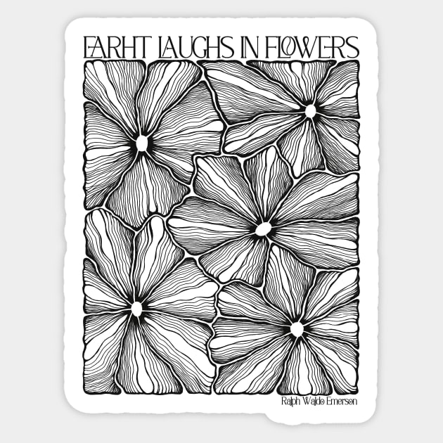 Boho line art flowers - Matisse inspired flowers Sticker by PoeticTheory